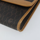 Christian Dior Honeycomb Canvas Chain Shoulder Bag PVC Black Gold Auth ka2204-10