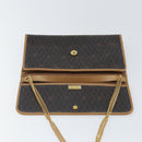 Christian Dior Honeycomb Canvas Chain Shoulder Bag PVC Black Gold Auth ka2204-15