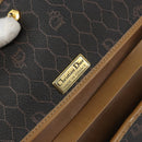Christian Dior Honeycomb Canvas Chain Shoulder Bag PVC Black Gold Auth ka2204-16