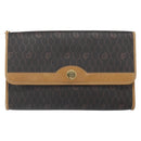 Christian Dior Honeycomb Canvas Chain Shoulder Bag PVC Black Gold Auth ka2204-2