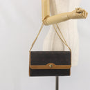 Christian Dior Honeycomb Canvas Chain Shoulder Bag PVC Black Gold Auth ka2204-21