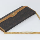 Christian Dior Honeycomb Canvas Chain Shoulder Bag PVC Black Gold Auth ka2204-6