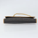 Christian Dior Honeycomb Canvas Chain Shoulder Bag PVC Black Gold Auth ka2204-9