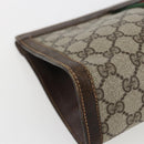 GUCCI GG Supreme Web Sherry Line Clutch Bag PVC Beige 67 014 2125 Auth ka2207-15