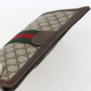 GUCCI GG Supreme Web Sherry Line Clutch Bag PVC Beige 67 014 2125 Auth ka2207-5