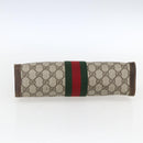 GUCCI GG Supreme Web Sherry Line Clutch Bag PVC Beige 67 014 2125 Auth ka2207-6