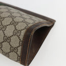 GUCCI GG Supreme Web Sherry Line Clutch Bag PVC Beige 67 014 2125 Auth ka2207-7