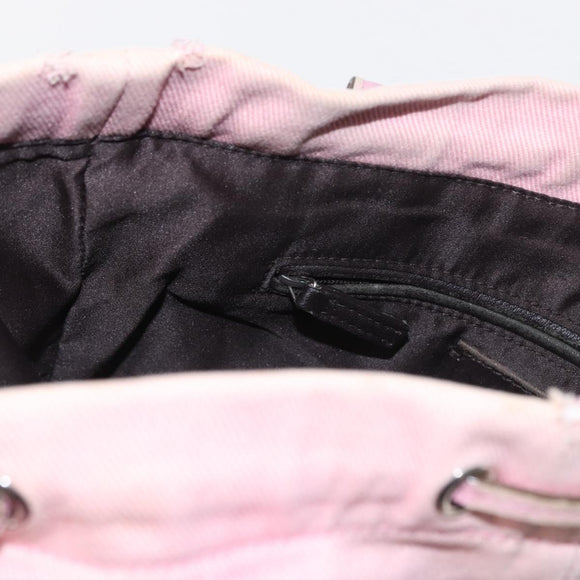 SAINT LAURENT Tote Bag Canvas Pink Silver 123435 Auth ka221