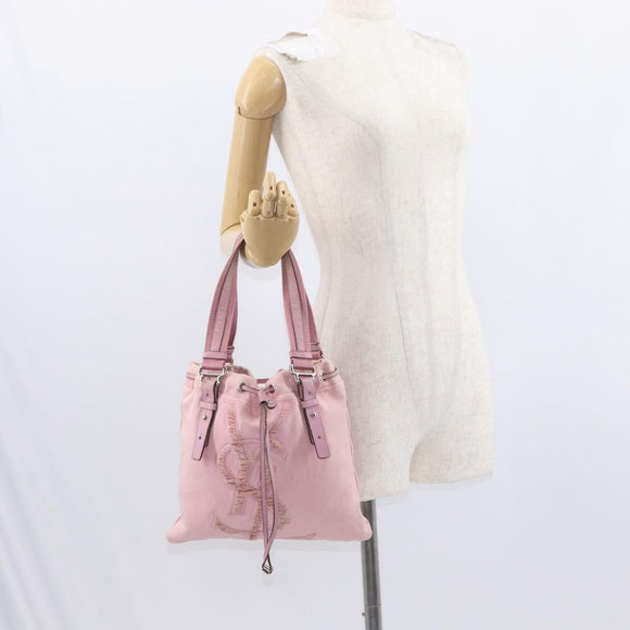 SAINT LAURENT Tote Bag Canvas Pink Silver 123435 Auth ka221