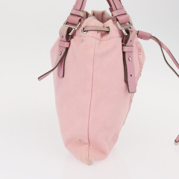 SAINT LAURENT Tote Bag Canvas Pink Silver 123435 Auth ka221