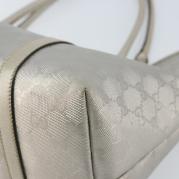 GUCCI GG Implementation Tote Bag Silver 197953 Auth ka2232