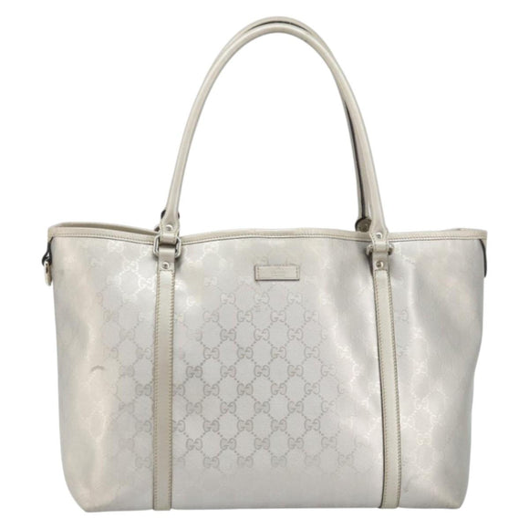 GUCCI GG Implementation Tote Bag Silver 197953 Auth ka2232