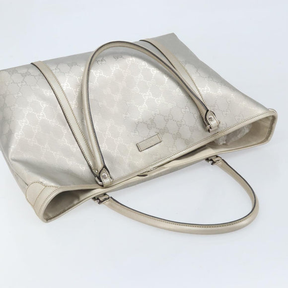 GUCCI GG Implementation Tote Bag Silver 197953 Auth ka2232