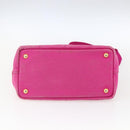 PRADA Canapa PM Handtas Canvas 2-weg Roze Goud Auth ka2235-5