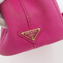 PRADA Canapa PM Handtas Canvas 2-weg Roze Goud Auth ka2235-18