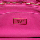 PRADA Canapa PM Handtas Canvas 2-weg Roze Goud Auth ka2235-19