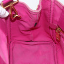 PRADA Canapa PM Handtas Canvas 2-weg Roze Goud Auth ka2235-21