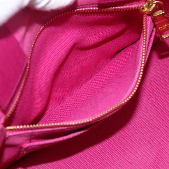 PRADA Canapa PM Handtas Canvas 2-weg Roze Goud Auth ka2235