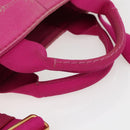 PRADA Canapa PM Handtas Canvas 2-weg Roze Goud Auth ka2235-7