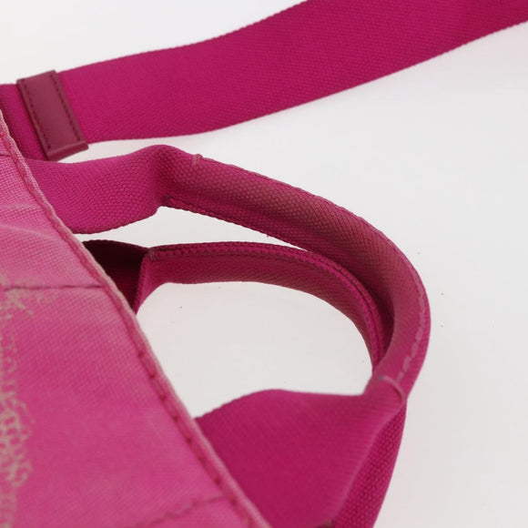PRADA Canapa PM Handtas Canvas 2-weg Roze Goud Auth ka2235