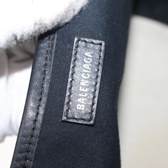 BALENCIAGA Cabas S Tote Bag Canvas Black White 339933 Auth ka2236