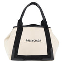 BALENCIAGA Cabas S Tote Bag Canvas Black White 339933 Auth ka2236-13