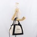 BALENCIAGA Cabas S Tote Bag Canvas Black White 339933 Auth ka2236-23