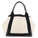 BALENCIAGA Cabas S Tote Bag Canvas Black White 339933 Auth ka2236-2