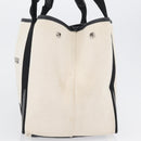 BALENCIAGA Cabas S Tote Bag Canvas Black White 339933 Auth ka2236-3