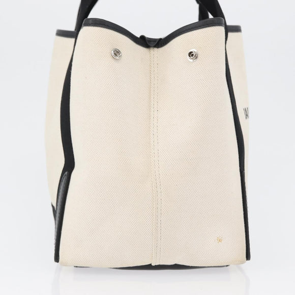 BALENCIAGA Cabas S Tote Bag Canvas Black White 339933 Auth ka2236