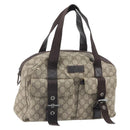 GUCCI GG Supreme Hand Bag PVC Beige Silver 140959 Auth ka2238-1