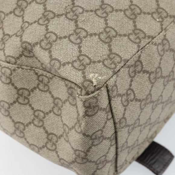 GUCCI GG Supreme Hand Bag PVC Beige Silver 140959 Auth ka2238