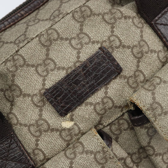 GUCCI GG Supreme Hand Bag PVC Beige Silver 140959 Auth ka2238