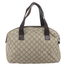 GUCCI GG Supreme Hand Bag PVC Beige Silver 140959 Auth ka2238-3