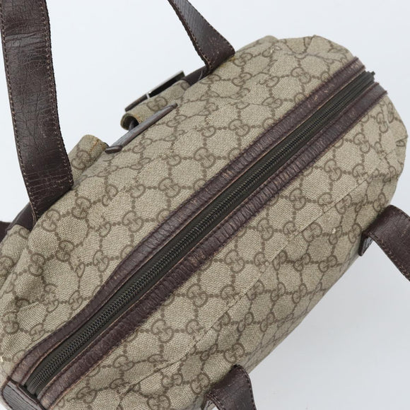 GUCCI GG Supreme Hand Bag PVC Beige Silver 140959 Auth ka2238