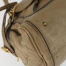 Chloe Paddington Hand Bag Leather Beige Gold Silver Auth ka2248SAV-11