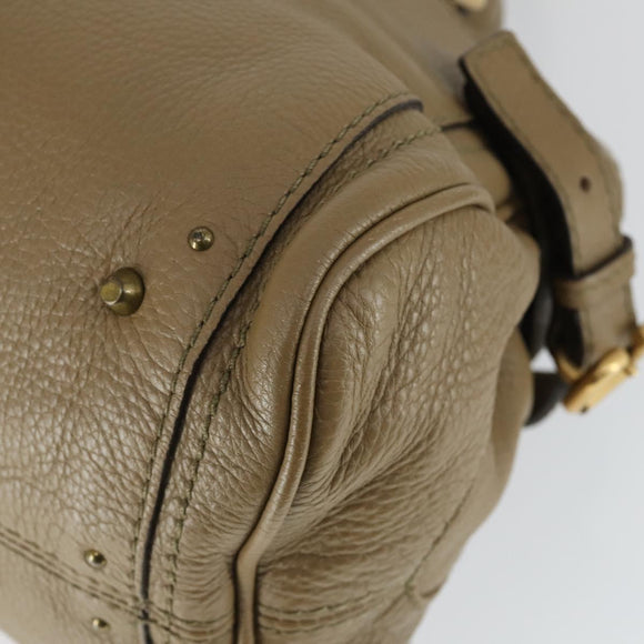 Chloe Paddington Hand Bag Leather Beige Gold Silver Auth ka2248SAV