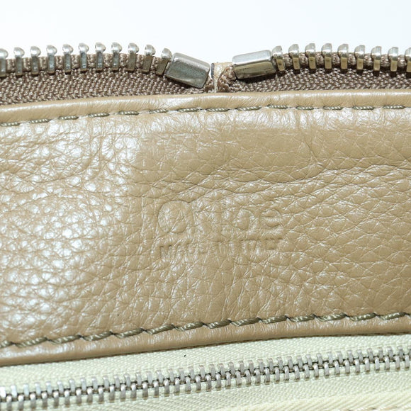 Chloe Paddington Hand Bag Leather Beige Gold Silver Auth ka2248SAV