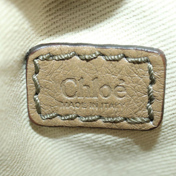 Chloe Paddington Hand Bag Leather Beige Gold Silver Auth ka2248SAV