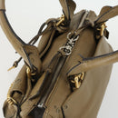 Chloe Paddington Hand Bag Leather Beige Gold Silver Auth ka2248SAV-6