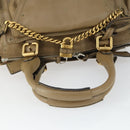Chloe Paddington Hand Bag Leather Beige Gold Silver Auth ka2248SAV-7