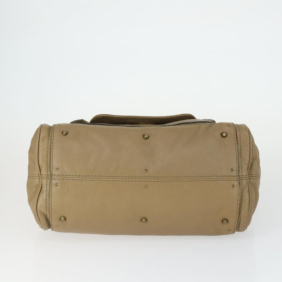 Chloe Paddington Hand Bag Leather Beige Gold Silver Auth ka2248SAV