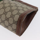 GUCCI GG Supreme Web Sherry Line Clutch Bag PVC Beige Red 010 378 Auth ka2251-10