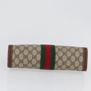 GUCCI GG Supreme Web Sherry Line Clutch Bag PVC Beige Red 010 378 Auth ka2251-8