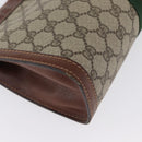 GUCCI GG Supreme Web Sherry Line Clutch Bag PVC Beige Red 010 378 Auth ka2251-9