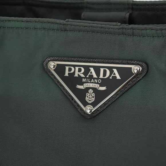 PRADA Tote Bag Nylon 2way Gray Silver Auth ka2252
