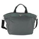 PRADA Tote Bag Nylon 2way Gray Silver Auth ka2252-2