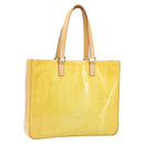 LOUIS VUITTON Monogram Vernis Columbus Tote Bag Lime Yellow M91047 Auth ka2253-1