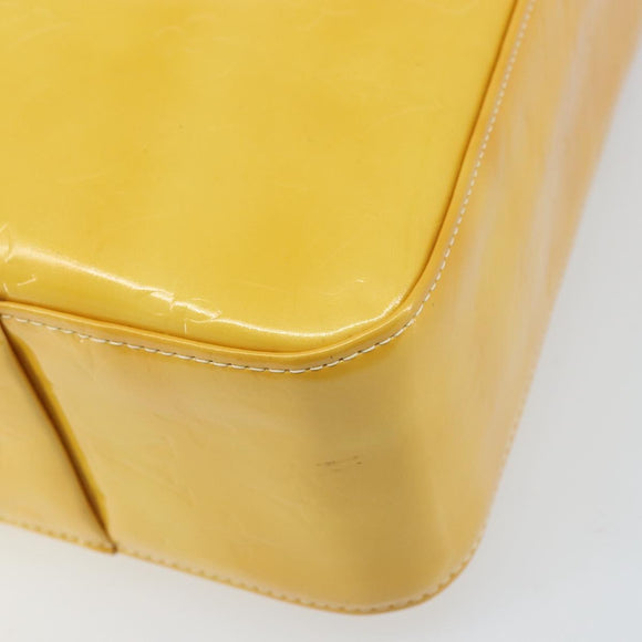 LOUIS VUITTON Monogram Vernis Columbus Tote Bag Lime Yellow M91047 Auth ka2253