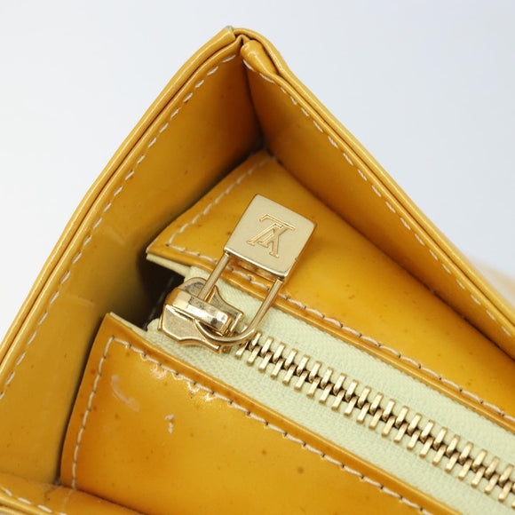 LOUIS VUITTON Monogram Vernis Columbus Tote Bag Lime Yellow M91047 Auth ka2253